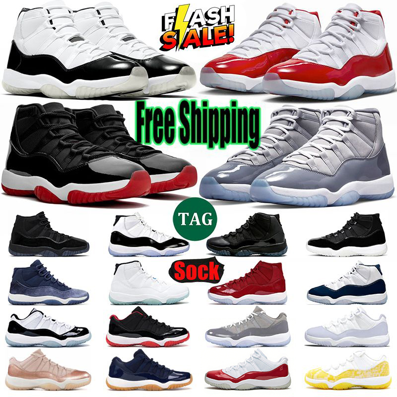 Free Shipping cool grey 11s cherry high basketball shoes jump dmp cement grey low 11 man jubilee concord snake skin pink bred gamma Blue designer sneaker dhgate