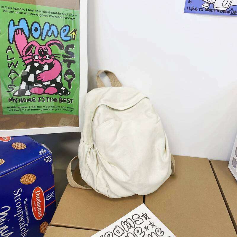 Designer bag 2025 100% Cotton Small Backpacks Solid Black Leisure Or Travel Soft Canvas Packages For Women High Quality Cloth Shoulder Bags Luxury Bag