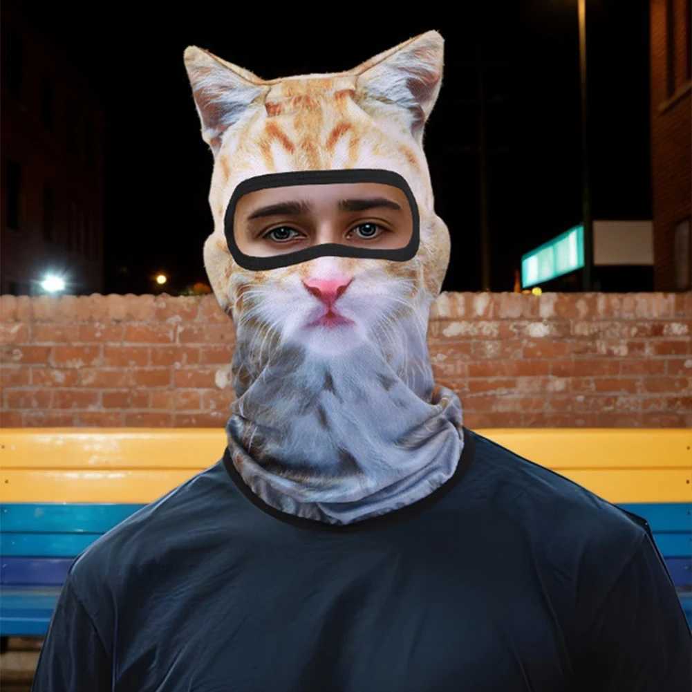 3D Cat Balaclava Motorcycle Head Cover Breathable Ski Snowboard Mask UV Protection Full Face Hood Mask for Music Festivals Raves XJ250620