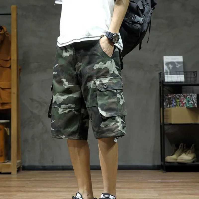 Mens Short Pants Camouflage Cotton Mens Cargo Shorts Multi Pocket Loose Designer Distressed Beautiful Clothes Elegant Popular W250621