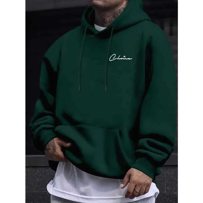 2025 New Simple Printed Mens Casual Hoodie Comfortable Hoodie with Kangaroo Pocket Loose Casual Four Seasons Street Hoodie XJ250621
