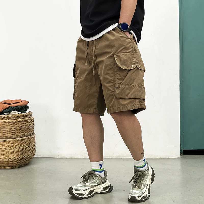Korean Baggy Cargo Shorts Men Summer Multi-Pocket Workwear Streetwear Outdoor Lightweight Oversized 5-Inch Casual Relaxed Fit W250621