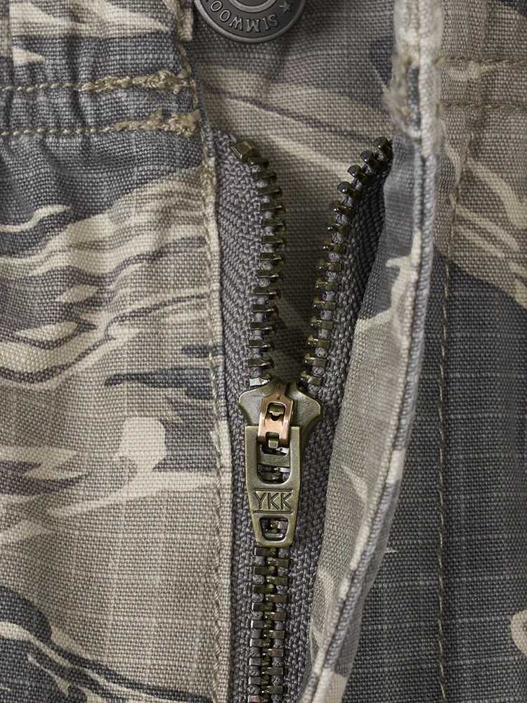 SIMWOOD 2024 Summer New Oversize 270gsm 100% Cotton Fabric Enzyme Washed Vintage Camouflage Cargo Shorts Men Outdoor Shorts W250621