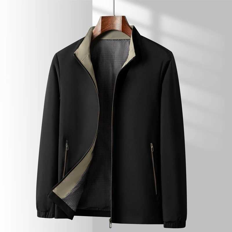 Autumn Mens Coat Korean Trend Khaki Smart Casual Jackets 5XL Large Loose Cardigan Middle-aged Dads Business Bomber Jacket Men XJ250621