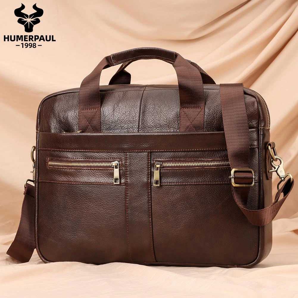 Men Briefcase Bag High Quality Business Genuine Leather Shoulder Messenger Bags Male Office Handbag 14 inch Laptop Bag Travel Z250621
