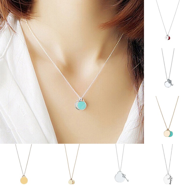 Pendant designer necklace women stud double heart earrings attractive popular key plated gold necklaces designer jewelry classic retro luxurious om0258