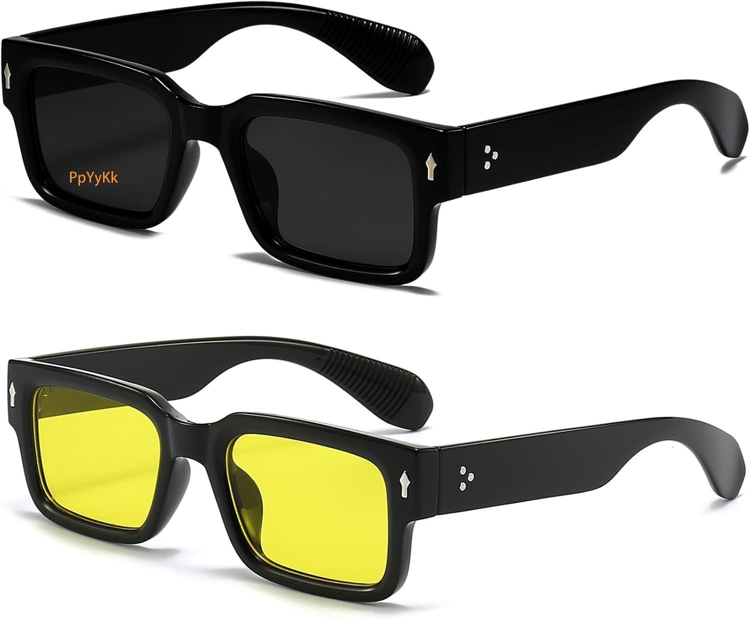 Designer sunglasses Square Frame Sunglasses for Women Men Trendy Chunky Rectangle Sun Glasses Black Shades UV400 Protection