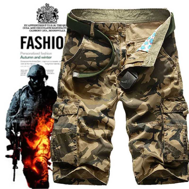 Mens Cargo Shorts Cotton Relaxed Camouflage Camo Cargo Short Summer Mens Camouflage Shorts Casual Multi Pocket Beach Work Short W250621