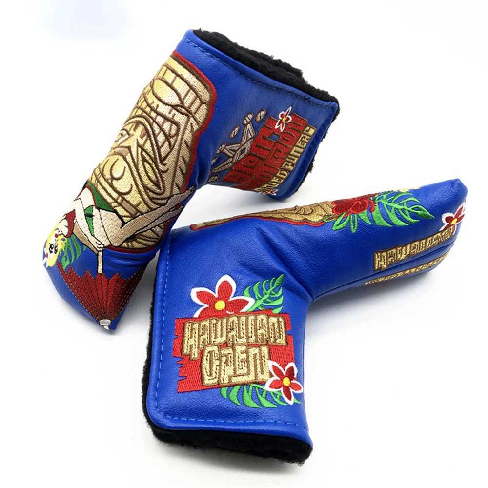 Golf Blade Putter Cover Elegant Embroidery Premium Leather Golf Blade Putter Headcover Putter Head Covers Y250620