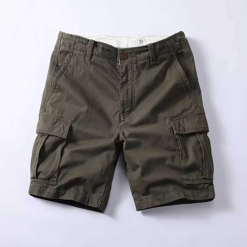 Cotton Men Shorts Cargo Shorts Versatile Shorts for Daily Travel Twill Solid Color Short Pants Summer High Quality Sweatpants W250621