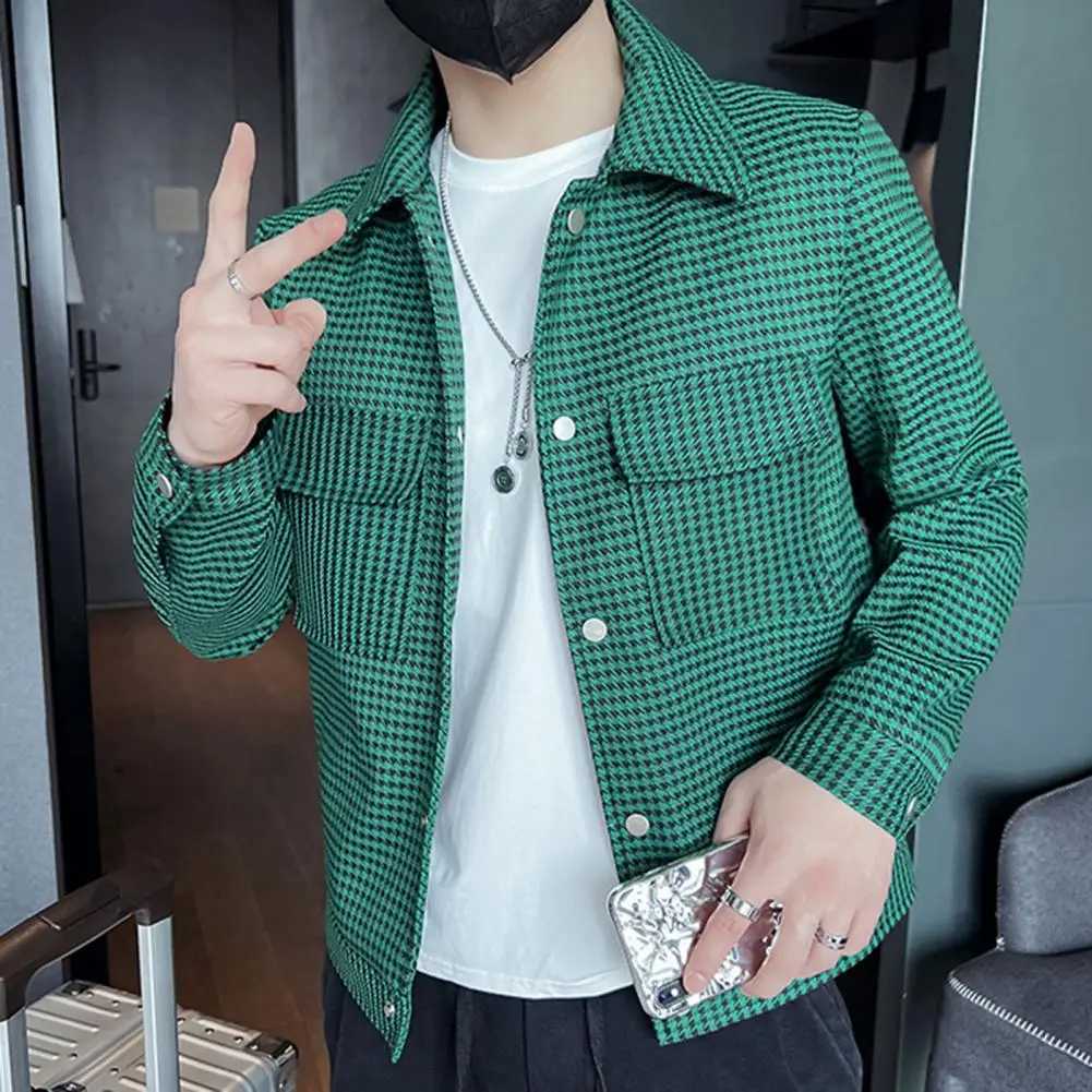 Casual Jacket Slim Fit Jacket Fashionable Mens Slim Fit Spring Autumn Jacket with Lapel Collar Streetwear Coat for A Stylish XJ250621