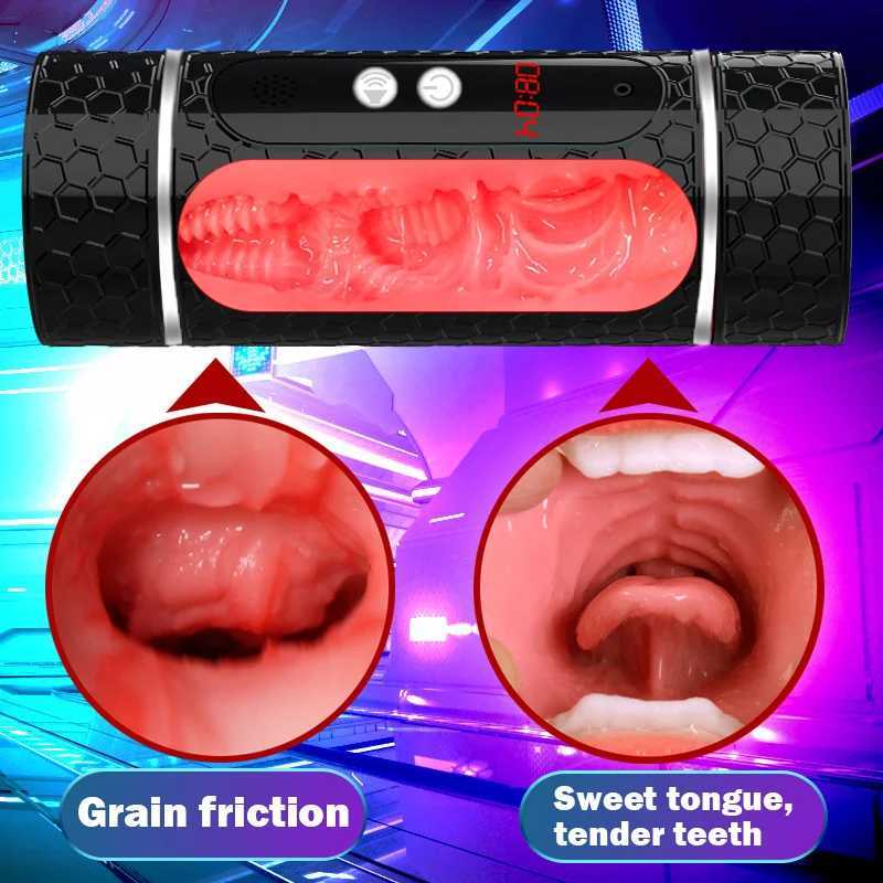 Automatic Male Masturbator Cup Dual Channel Vagina Blowjob Pocket Vibrator Timing Sucking Masturbation Cup Adult Sex Toy for Men W250621