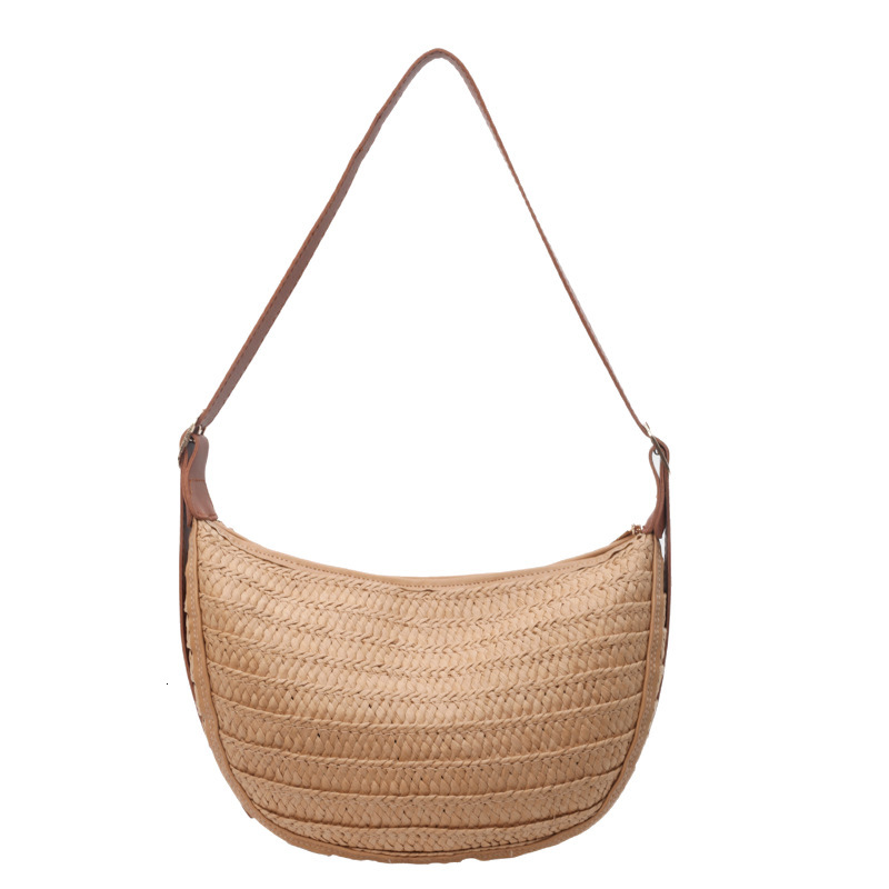 Free shipping designer Bag 2025 New Patchwork Woven Bag Shoulder Bag Straw Bag Summer Beach Bag Seaside Underarm Bag Dumpling Bag