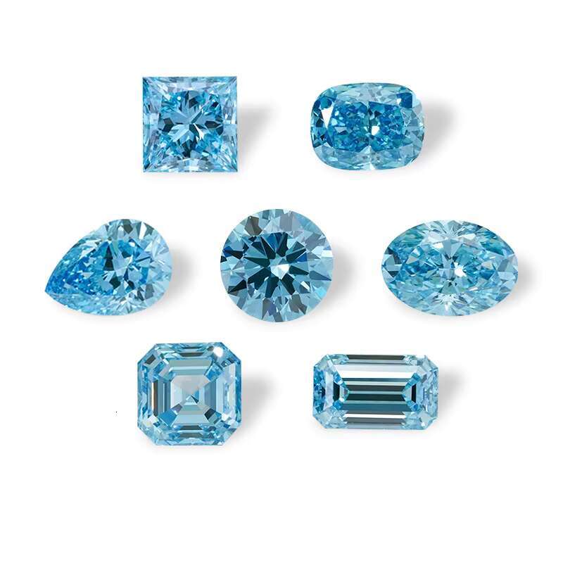 Blue Radiant Cut 0.5carat- 2.5carat Lab Grown Diamond HPHT CVD Diamond Fancy Blue Color VVS VS 3EX LooseDiamond IGI GIA