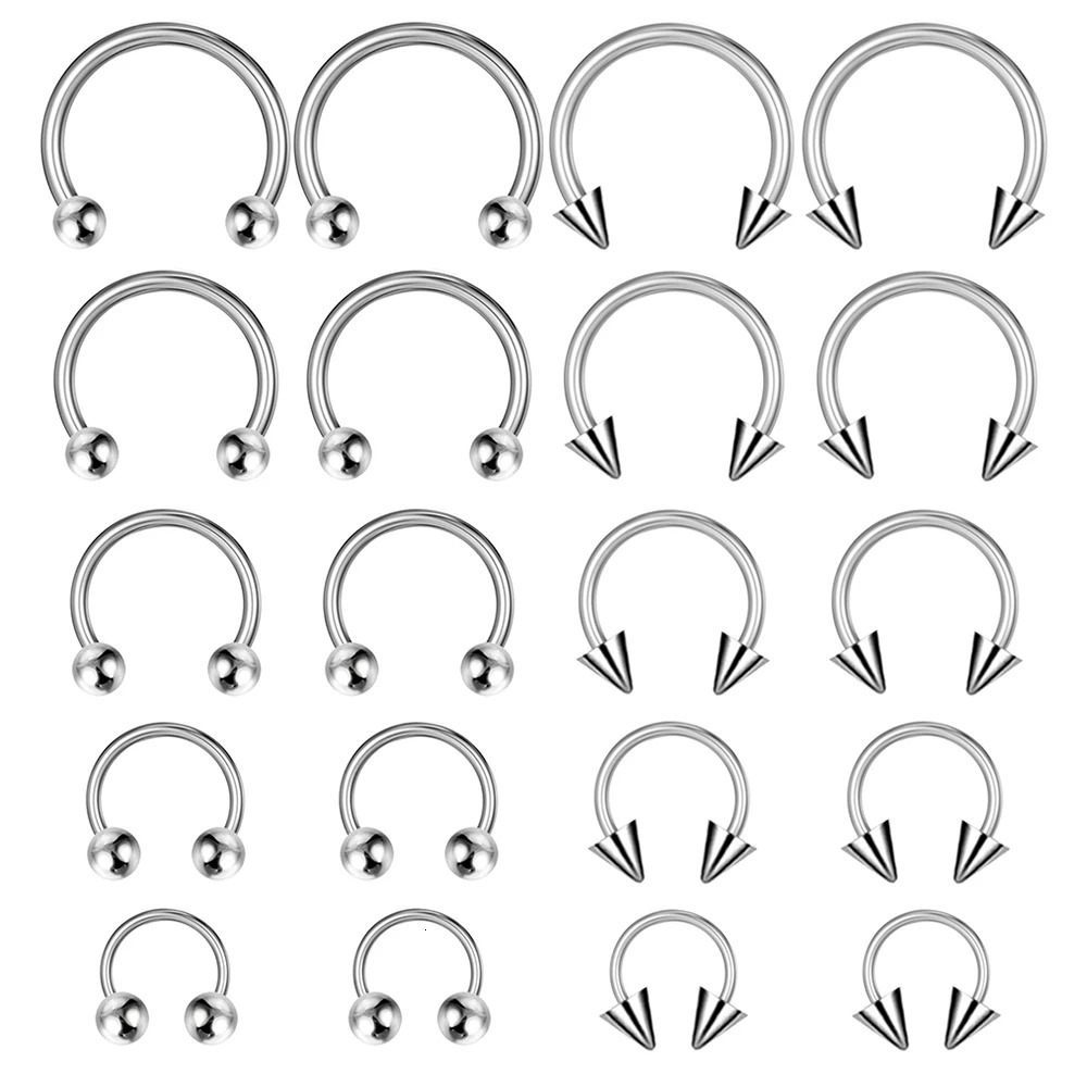 1/10pcs Stainless Steel Body Piercing Wholesale Jewelry Nose Ear Belly Lip Stud Eyebrow Bar 14G Piercing For Women 250617