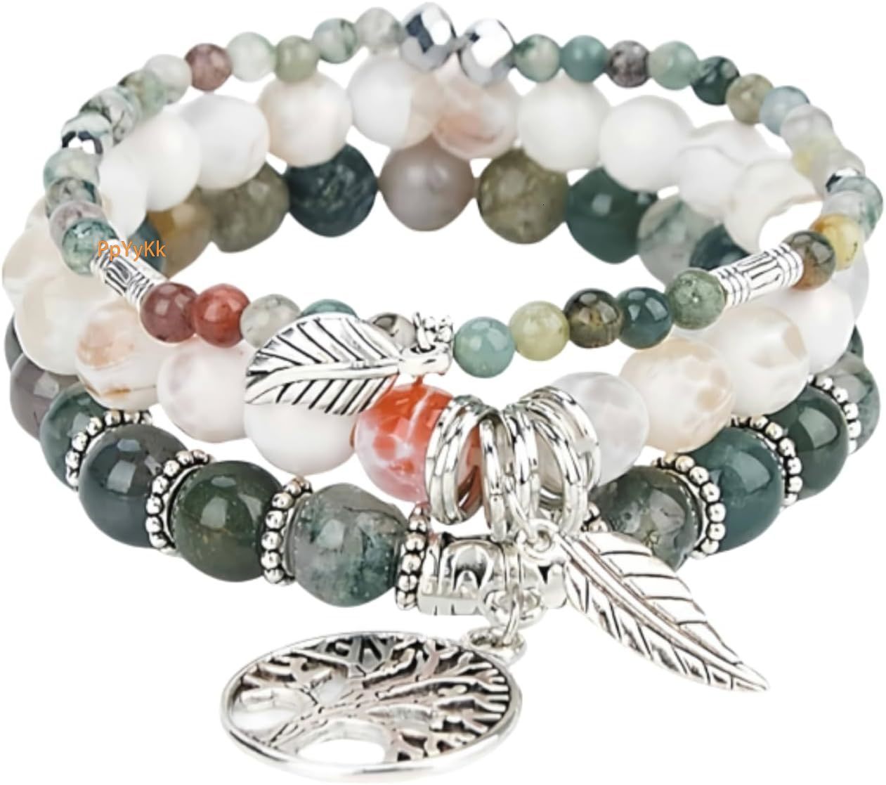 Attract Prosperity Beaded Bracelets for Women Healing Stone Crystal Bracelets Tree of Life Bracelet Yoga Stretch Chakra Bracelet Set Jewelry Gifts