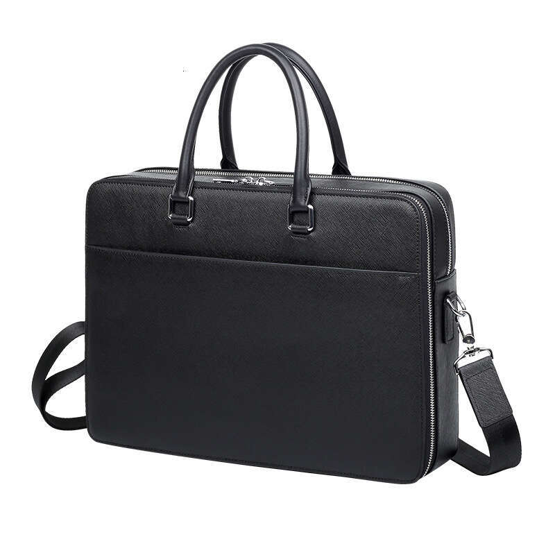 Genuine Leather Bag Fashion Briefcase Trendy Large Capacity Genuine Leather Bag Commuter Business Multifunctional Men S Handbag Black Bag