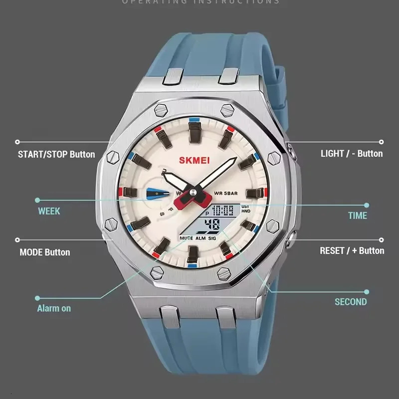 SKMEI 2243 Mens Watch Student Electronic Watch Multi functional Sports Waterproof Night Glow Electronic Watch 250619