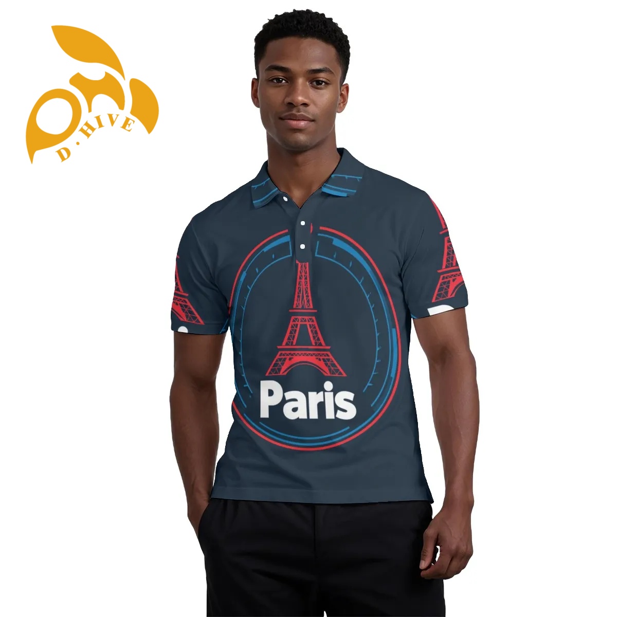 2025 new design All-Over Print Men's Polo Collar Jersey High-quality fabric Fashionable style