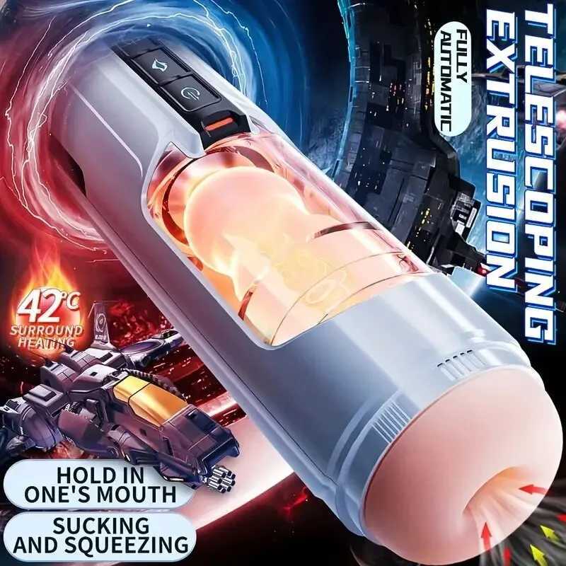 Automatic Thrusting Heating Masturbator Blowjob Penis Stimulation Equipment Machine Voice Masturbators Cup Sex Toy Adult Goods W250621