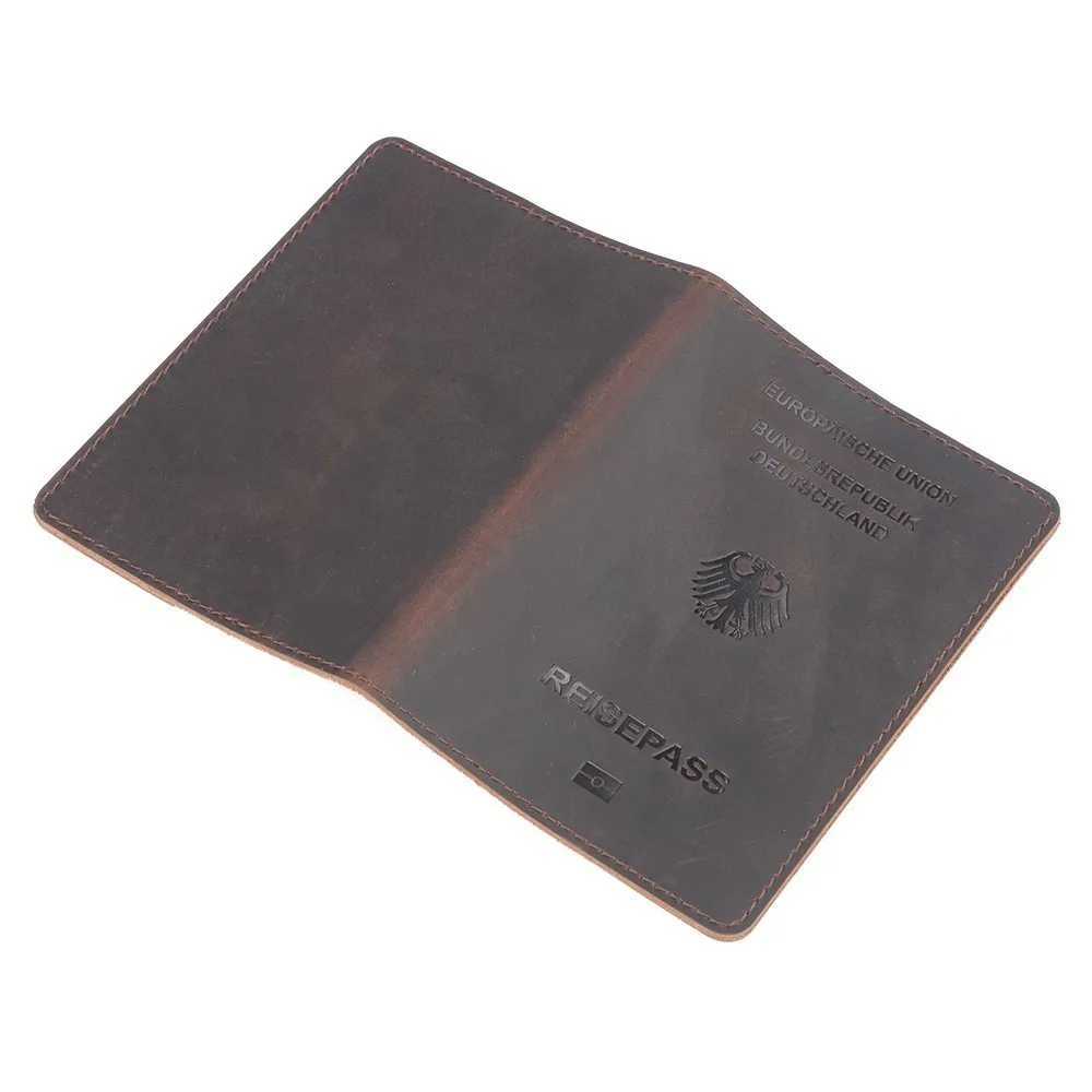 Cowhide Card Bag for Germany Handmade Passport Cover Designed For German Card Holder Business Passport Case Bag Z250621