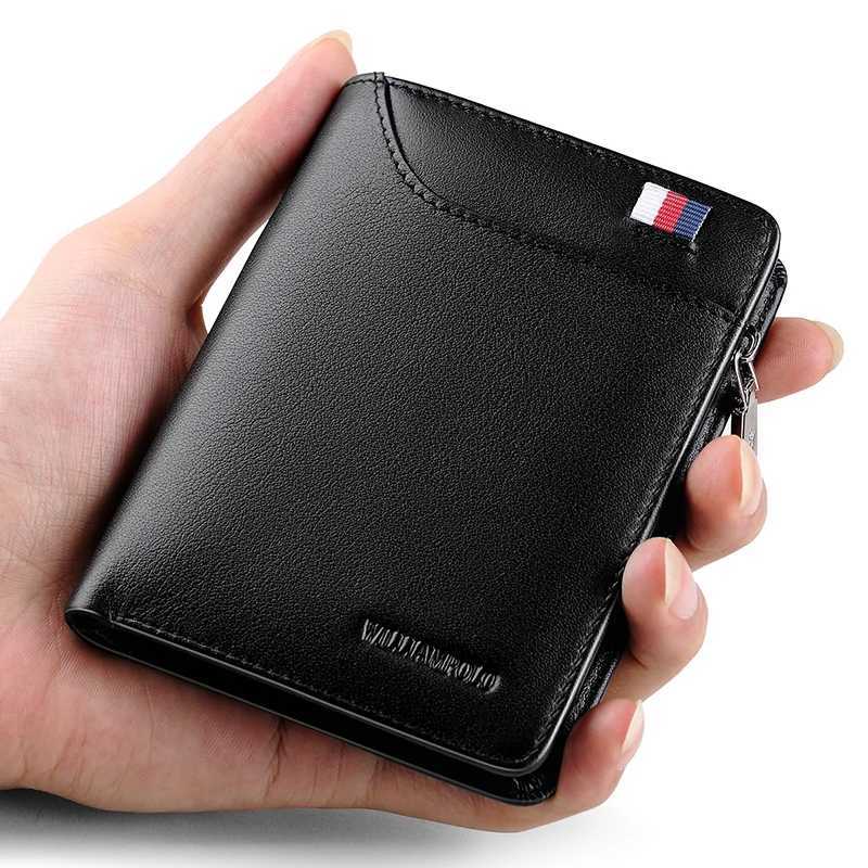 Genuine leather Wallet mens wallet business card holder business mens short Wallet Zipper Leather Wallet Z250621