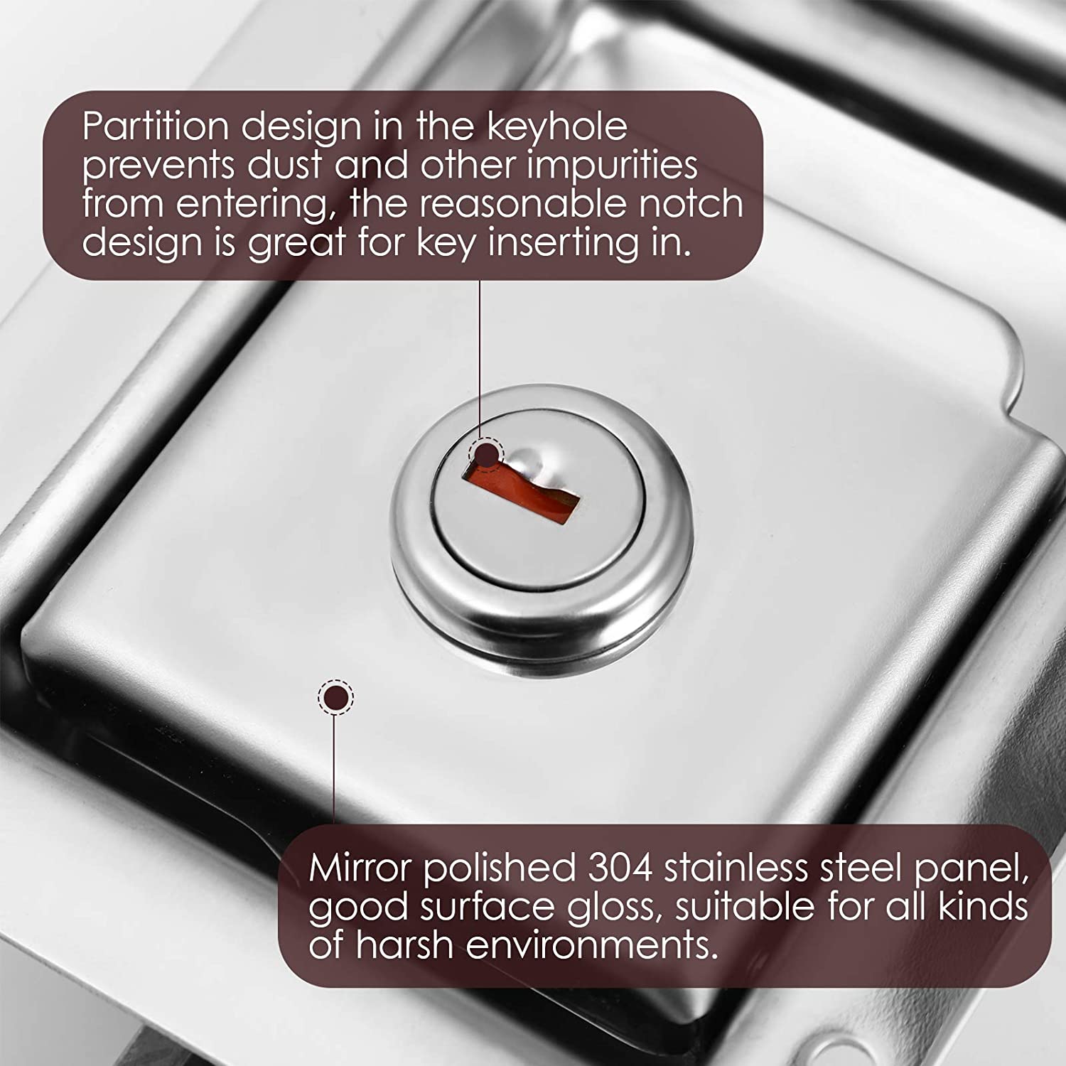 Travel Trailer Lock Stainless Steel Rv Door Latch Heavy Duty Flush Mount Handle Latch for Toolbox