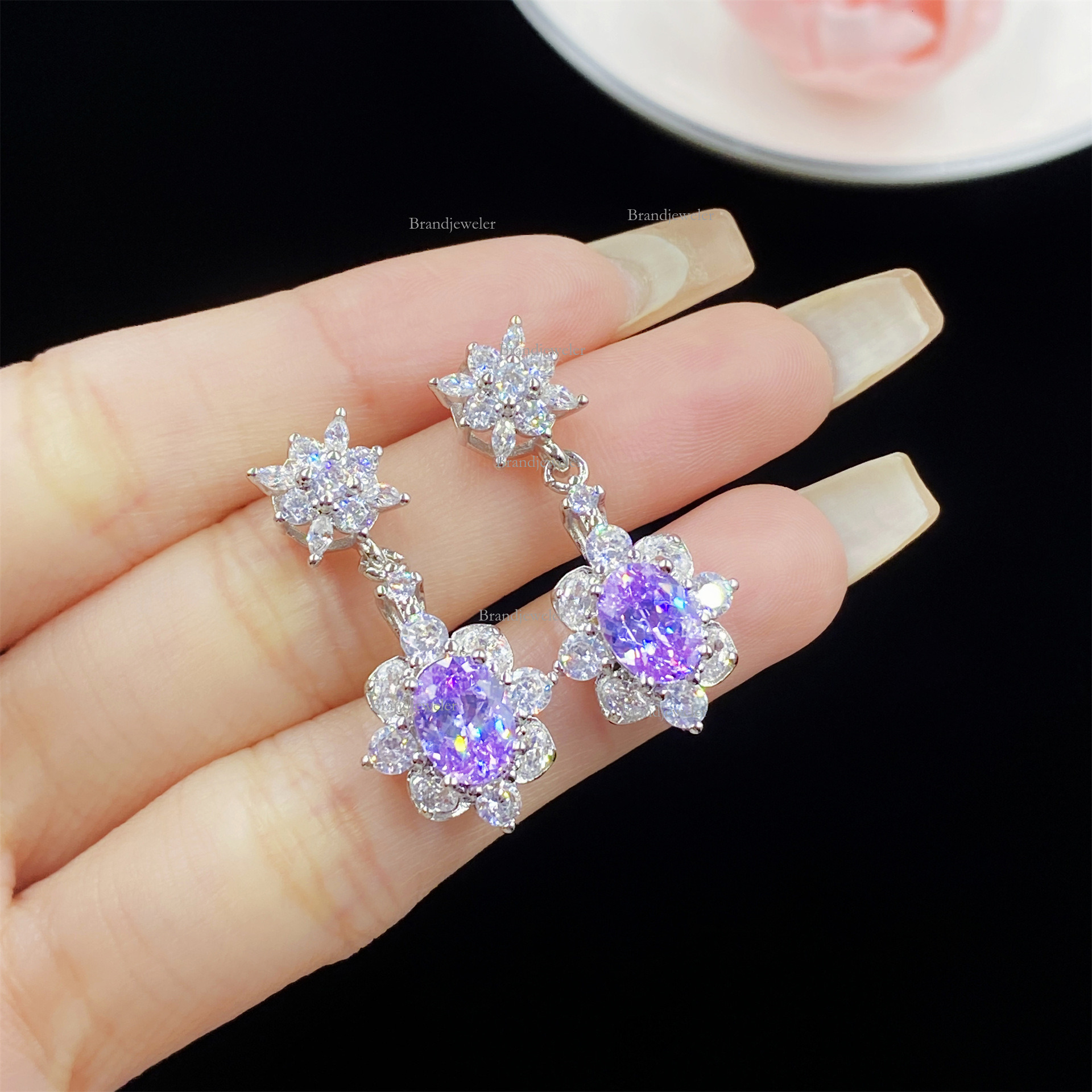 Purple Kunzite Starry Free Delivery Sky Cut Comparable To Ice Flower Full Diamond Open Ring Designer Necklace 2025 New Model For Women Elegant Pendant