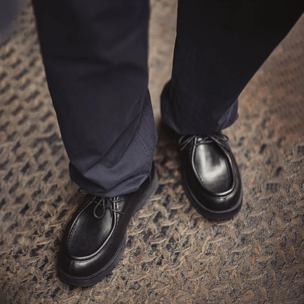 Maden 2024 American Retro Wallabee Shoes British Casual Black Round Toe Derby Leather Low Top for Mens Spring 250612