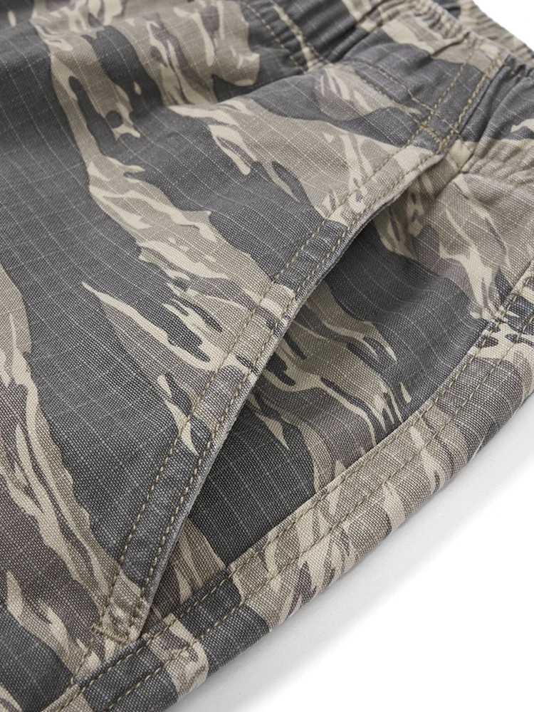 SIMWOOD 2024 Summer New Oversize 270gsm 100% Cotton Fabric Enzyme Washed Vintage Camouflage Cargo Shorts Men Outdoor Shorts W250621