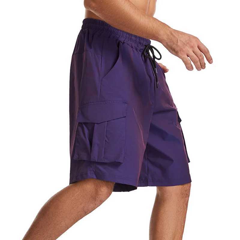 Summer Plus-size Heavy Industry Loose Cargo Shorts Men Color-changing Quick Dry Cool Fitness Jogging Fashion Sports Fifth Pants W250621
