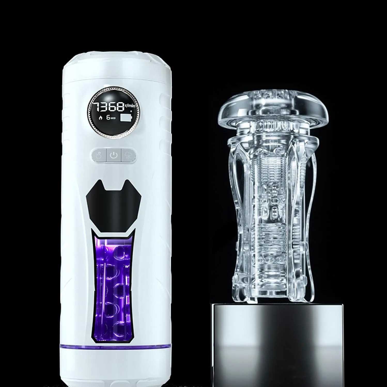 Automatic Scaling Male Masturbator Cup with Clip Suction One Key Orgasm Soft Flesh Channel Wrapping Circulation Heating Adult Sex Toy W250621