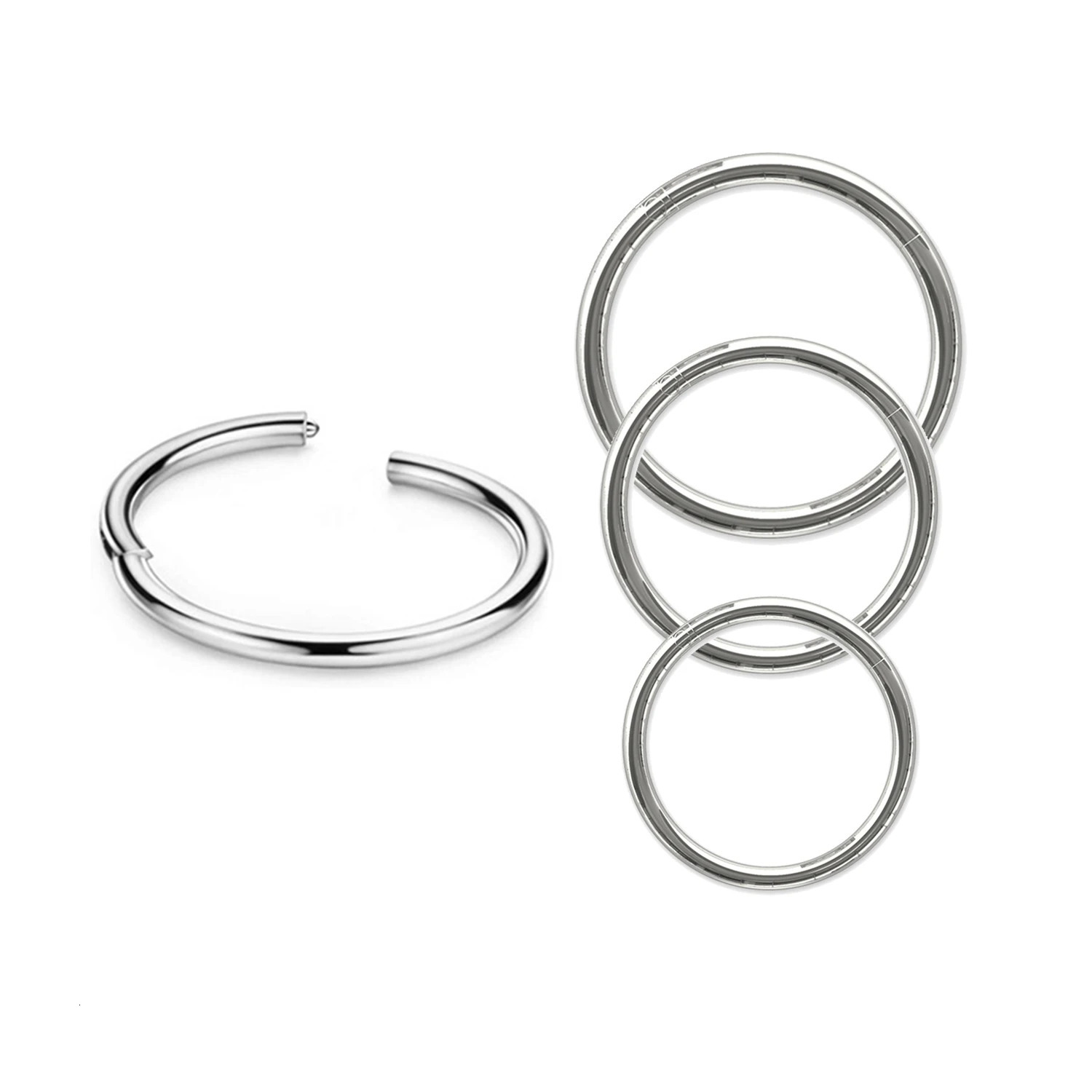 1.2mm Septum Piercing Steel Clicker Hinged Segment Ring Goth Nose Hoop Earrings Lip Ear Cartilage Helix Piercings 1Pcs 250617