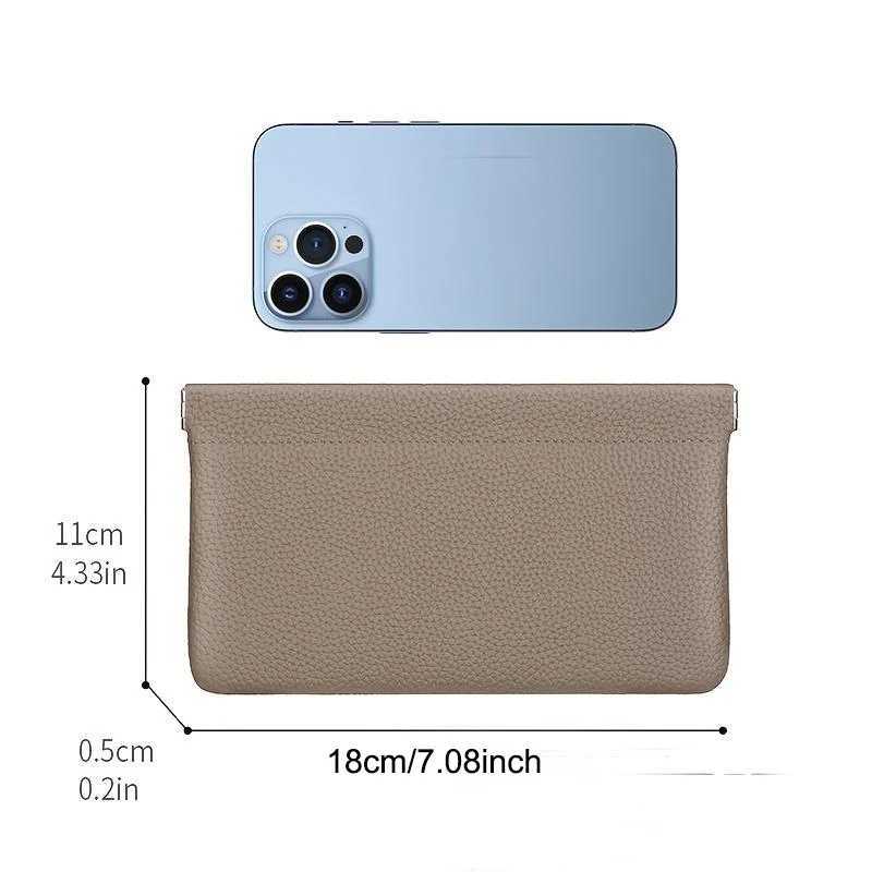 Automatic closed leather wallet ultra-thin portable storage bag Korean version makeup bag phone bag multiple colors Z250621