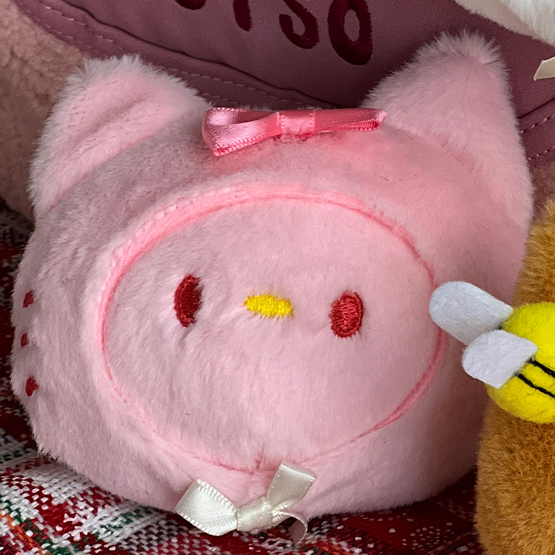 Whimsical Kitty Face Keyring Kuromi Trinket Handmade Plushie Doll Pendants Ornament Perfect for Personalized Gifts Toys for Ages 2-4 Wholesale