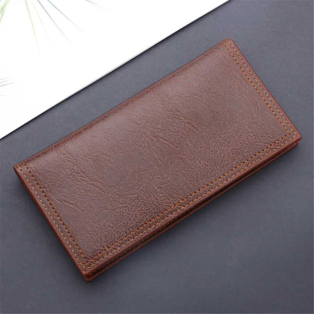 FAshion Men Wallets Long Pu Leather Vintage Thin Zipper Purse Man Holder High Quality Male Wallet Money Purses Z250621