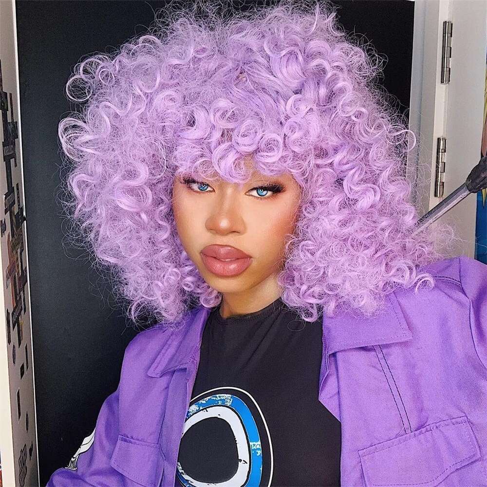 New Style Top Hairpiece For Women Fashion Trend Ladies Wig Middle Part Synthetic Short Curly Hair