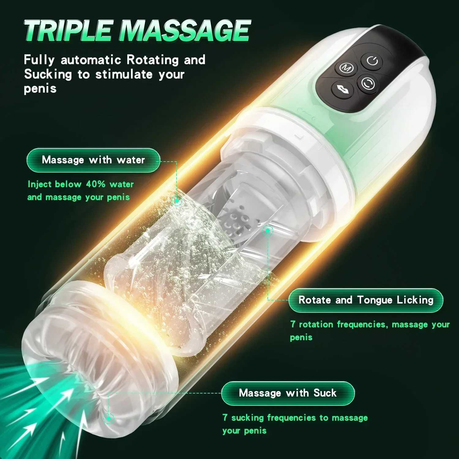 FAAKHESEKS 7 Rotating Sucking Water SPA Automatic Male Masturbator Real Pussy Adult Masturbation Sex Toys For Men Blowjob Machine W250621