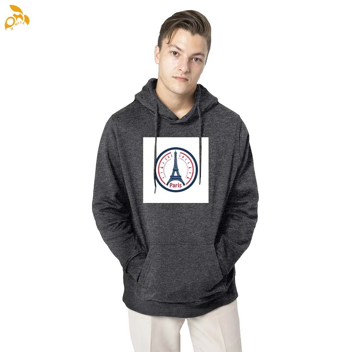 free shipping of customized Dirt-resistant American men's fleece hoodie 270GSM with exquisite patterns from US
