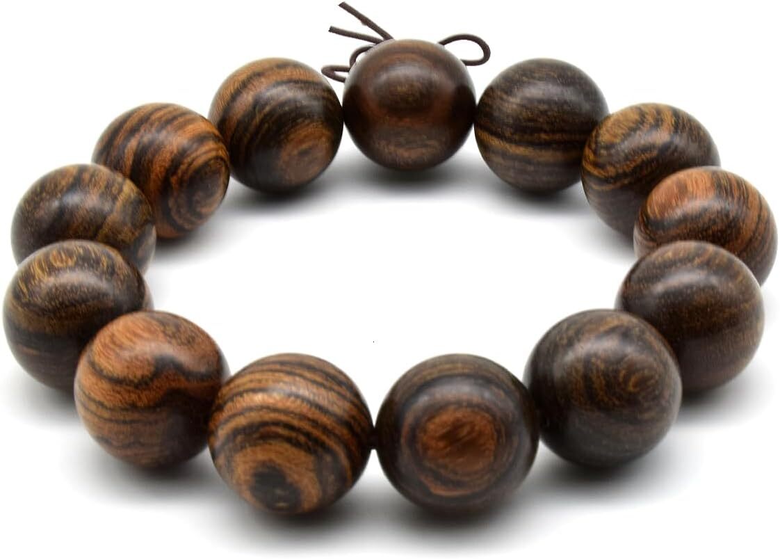 Luxury Zen Unisex Natural Tigerwood Sandalwood Beads Buddhist Consecration Buddhist Prayer Bracelet Link Wrist Necklace Chain Beads