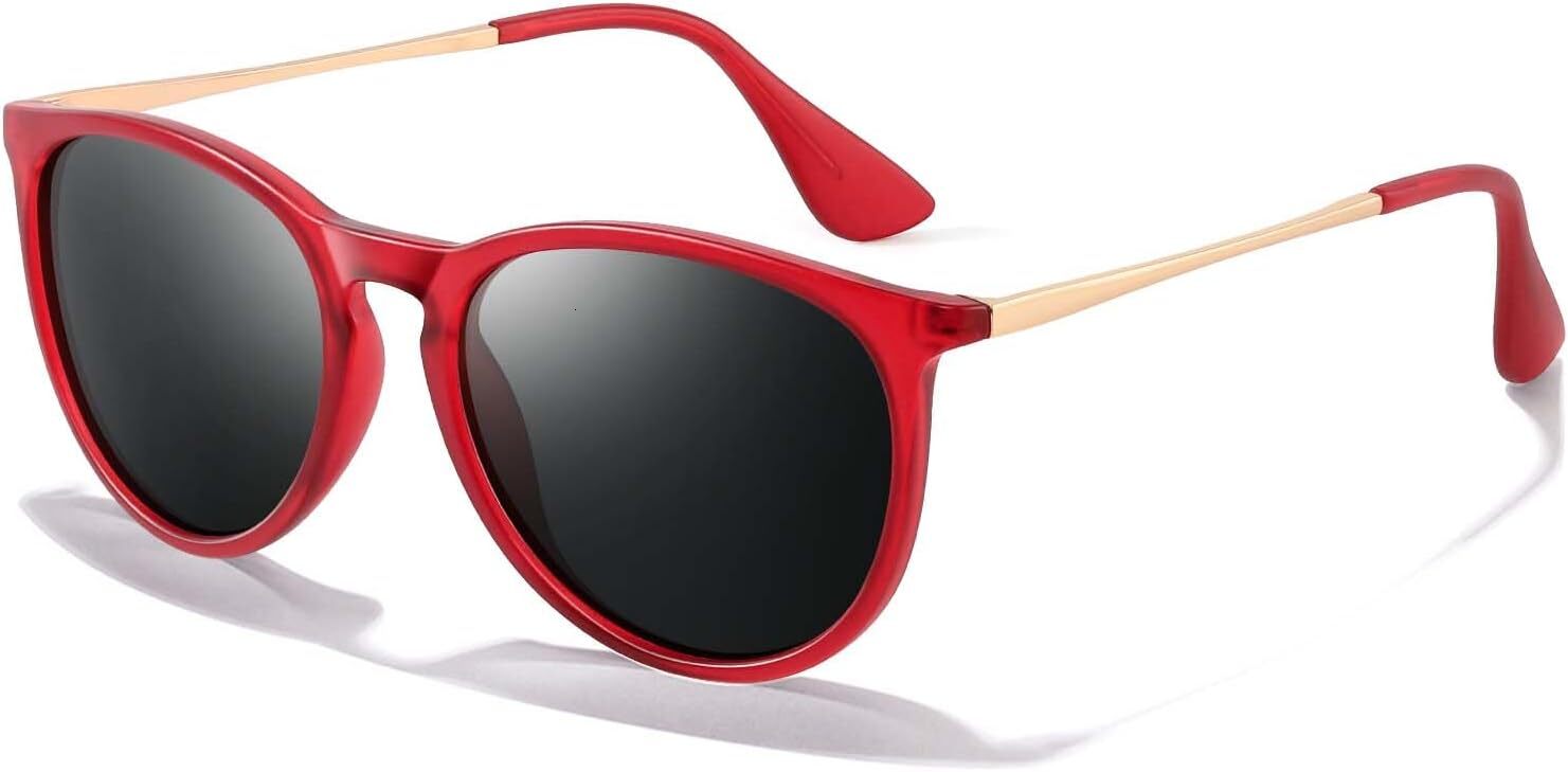 Polarized Designer Sunglasses for Women Men - Trendy 2025 Vintage Classic Retro Round Mirrored Lens Designer Style