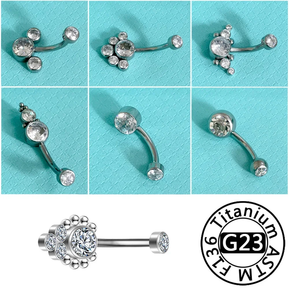 36 Zircon Belly Button Rings Body Piercing Jewellery 16G Navel Piercing Ring Jewelry Women eyebrow piercing 250617
