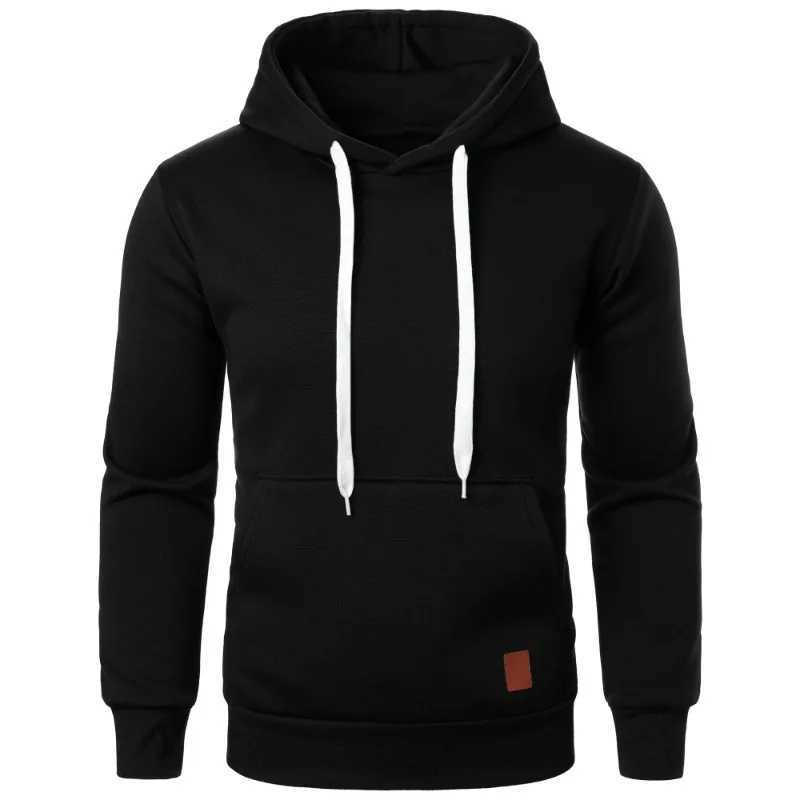 Mens Casual Hooded Collar Drawstring Hoodies Sweatshirts Long Sleeve Shirts Outdoor Streetwear Solid Color Lightweight Pullover XJ250621