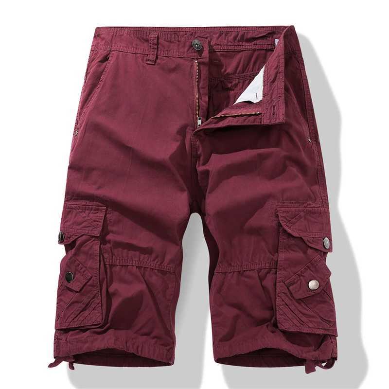 Cargo Shorts New Men Casual Loose Straight Multi-pocket Shorts Fashion Brand Mens Military Tactical Shorts Male Cotton Shorts W250621