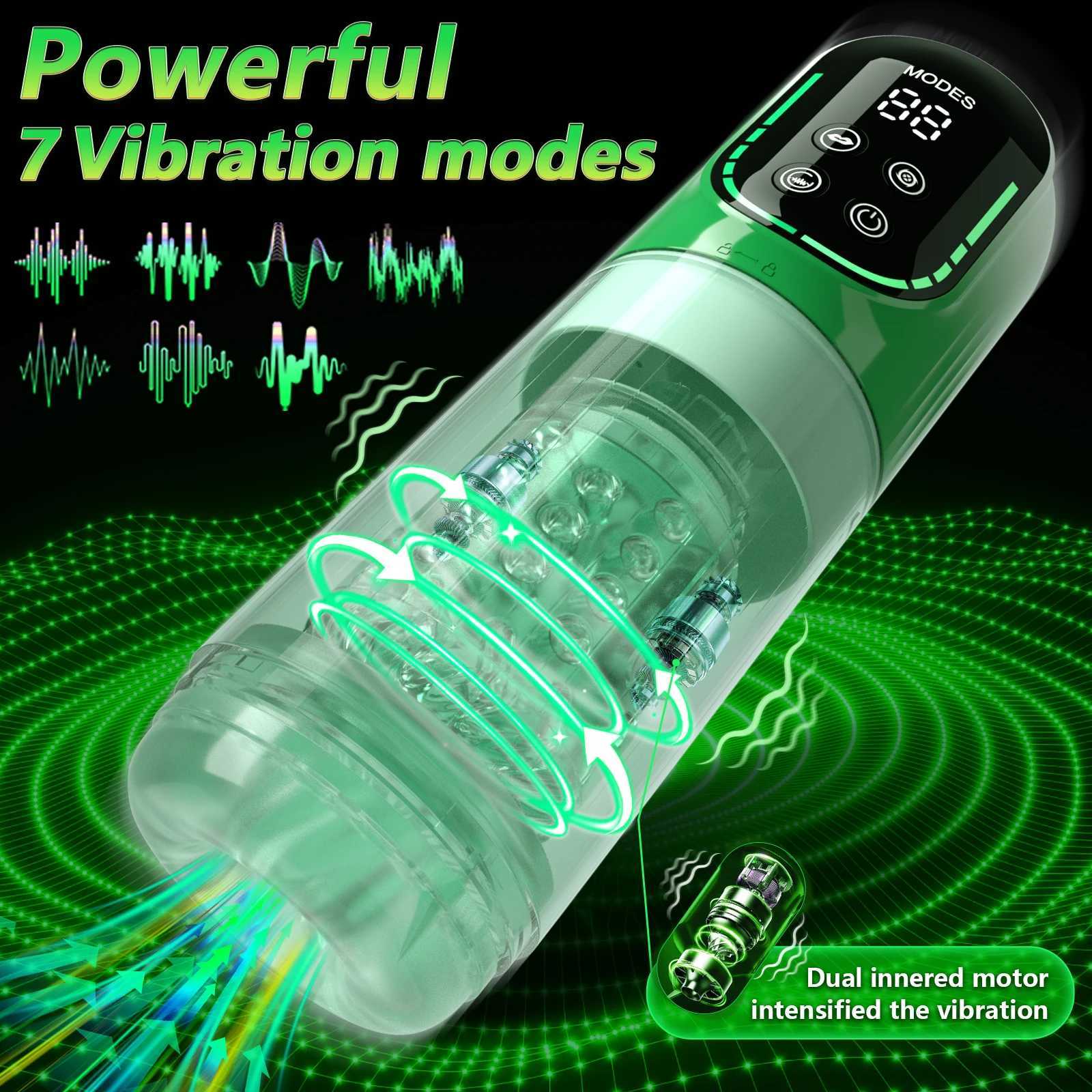 Automatic Sucking Male Masturbator Vibration Adult Toys Penis Trainer Blowjob Sex Machine Pocket Vagina Pussy Sex Toy for Men W250621
