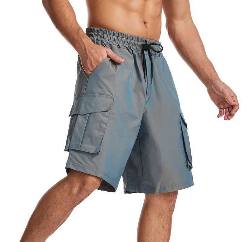 Summer Plus-size Heavy Industry Loose Cargo Shorts Men Color-changing Quick Dry Cool Fitness Jogging Fashion Sports Fifth Pants W250621