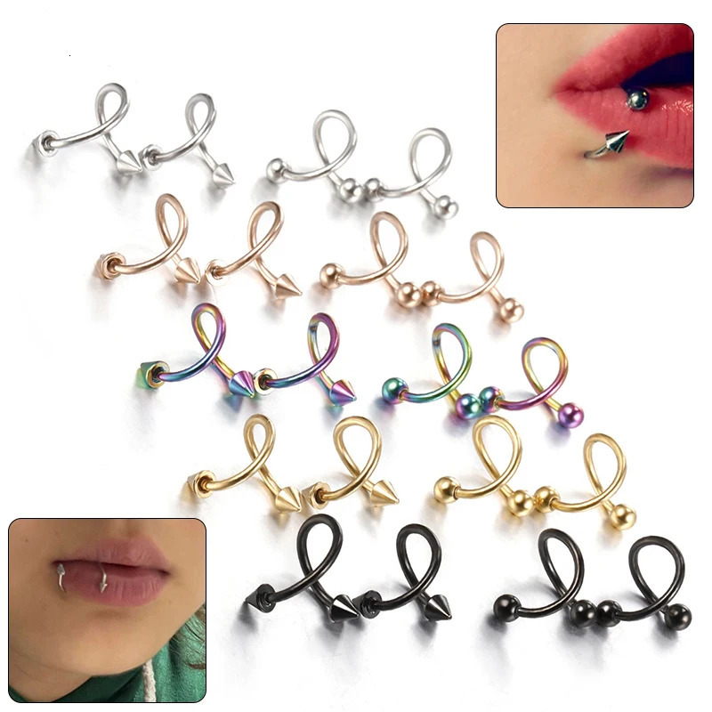 Nose Ring Ear Stud Body Piercing Ring Body Piercing Lip Ring Brow Ring Personality Hip Hop General Industrial Barbell Sexy 250617