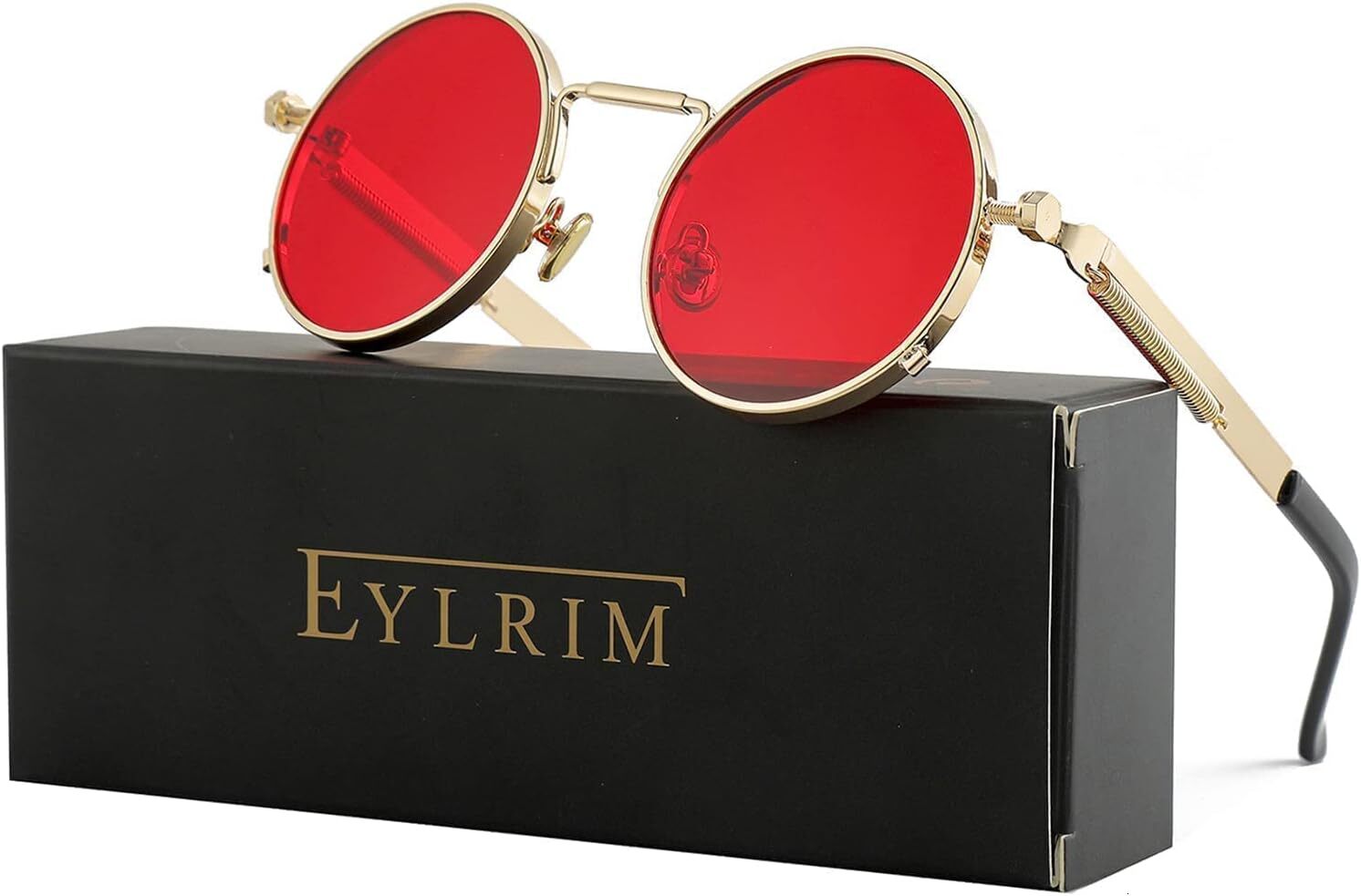 Designer sunglasses Round Steampunk Sunglasses Hippie Circle Glasses Gothic Metal Frame 100% UV Blocking Lens