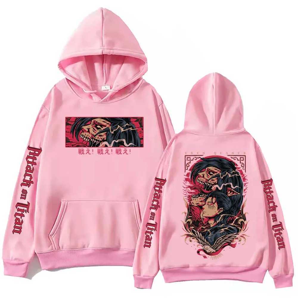 Anime Attack on Titan Eren Hoodie Harajuku Pullover Tops Men Women Sweatshirt Fans Gift XJ250621