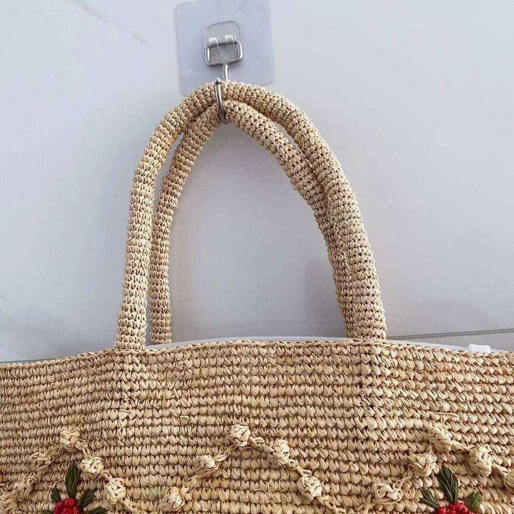 Bohemian Flower Straw Summer Raffia Beach Bags For Women Large Capaci Bucket Bag Sle Women's Handbag